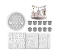 Ldabrye Stampo in silicone per resina, stampo circolare in silicone per gioielli per artigianato compleanno portacandele a forma di orso resina