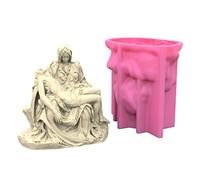 Ldabrye Stampo in silicone per resina, statua retrò Pieta in resina siliconica, statua per realizzare candele, argilla e sapone