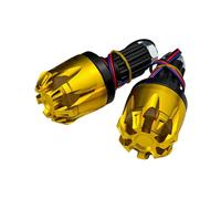 Ldabrye Tappo terminale per manubrio moto resistente alle intemperie con modalità LED regolabili, facile installazione, struttura in metallo, tappo terminale a LED