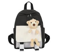 Ldabrye Zaino per bambini in età prescolare Cartoon Bear Kids Daycare School Bag Grande capacità per l'asilo Orso del fumetto per il bambino Grande Capacità Prescolare, Nero