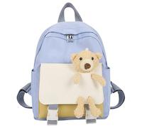 Ldabrye Zaino per bambini in età prescolare Cartoon Bear Kids Daycare School Bag Grande capacità per l'asilo Orso del fumetto per il bambino Grande Capacità Prescolare, Blu