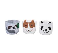 Ldafava Animal Plant Basket Handcraft Panda Sloth Dog Shape Flower Pot Container Decorative Storage Bin for Home Decor Gift Felt Cloth Material 11 12cm 3 Pack