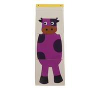 Ldafava Borsa di stoccaggio montato a parete Over Door Hanging Organizzatore a 3 strati Closect Felt Material Pocket per i giocattoli per bambini decorazioni per la casa (Piccola mucca)