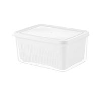 Ldafava Cesto di lavaggio vegetale Plastica a doppio strato cestino drenante con coperchio a prova di polvere per lo stoccaggio della cucina Organizzatore di risparmio spaziale