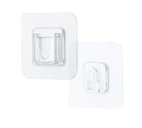 Ldafava Ganci da parete adesivi trasparenti bifacciali, resistenti e impermeabili, senza foratura, rimozione senza tracce, per bagno e cucina, in acrilico, 6x6 cm, confezione da 2