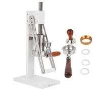 Ldafava Macchina per caffè espresso professionale manuale in acciaio inox con manometro da 350 psi, con tazza preriscaldante per uso domestico e commerciale, bianca, 52x26,5x17 cm