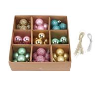 Ldafava Ornamenti delle Palle dell'albero di Natale 54 Pezzi da 3 cm Decorazioni a Sfera appesa in plastica Leggero per l'arredamento Natalizio (Golden Blu Rosa)