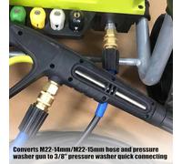 Ldafava Rondella di Pressione Kit di connessione rapi Ottone M22 14 mm a 3/8 Pollici Set di accoppiatori per la Pistola della Pistola rondella ad Alta Pressione e compatibilità