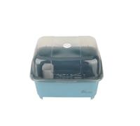 Ldafava Scolapiatti grande capacità, organizer da cucina con coperchio trasparente e scolapiatti per stoviglie, ciotole e posate, in plastica spessa, 38x30,5x28,5 cm