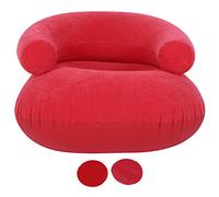 Ldafava Sedia di divani affollabili gonfiabili portatili comodi mobili da salotto per soggiorno rosso all'aperto 35.8x35.8x19.7in
