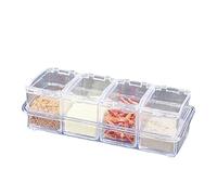 Ldafava Set di stagioni da cucina set trasparente condimento acrilico Condimenti di stoccaggio SAGGIO SUGGERO SPEZIONE SET con copertura per sigillatura per l'organizzazione del piano di