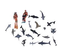 LDAUYZLING 20pcs Marine Animal Figures Model Realistic Assorted 2 Divers Sea Life Figures Toy for Boys Girls