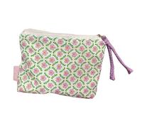 LDAUYZLING Piccola borsa cosmetica a fiori, portatile, capiente, con stampa floreale, ideale per la primavera e l'estate.