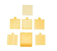 LDAUYZLING Set di 5 stencil per note adesive e 1 contenitore riutilizzabile per appunti colorati per la gestione delle liste delle cose da fare, giallo