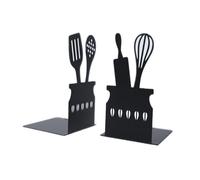 LdawyDE Fermalibri, 2 pezzi Ferma Libri per Libreria in Metallo Portalibri Scaffale da tavolo Reggilibri da scrivania Fermalibri per mensole Nero