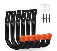 LdawyDE Ganci da Muro per Garage, 6 Pezzi Gancio a J per Impieghi Gravosi, Staffa per Montaggio a Parete per Impieghi Gravosi per Riporre Pesanti attrezzi da giardino, Utensili Elettrici