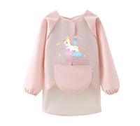 LdawyDE Grembiule Pittura Bambini 6 a 10 Anni Impermeabile Grembiule Plastificato Bambini Asilo con Maniche Lunghe e Tasca Grande Grembiule Asilo per Scuola Pittura Manuale Attività