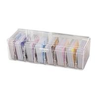 LdawyDE Scatola per Carte, 24,8 x 10 x 7,5 cm Organizzatore Trasparente con Separatori Regolabili, per Conservare Fino a 700 Carte per Flashcards, Biglietti da Visita, Note e Cartes da Collezione