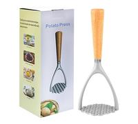 LdawyDE Schiacciapatate, Robusto Schiaccia Patate in lega di alluminio,schiacciapatate da cucina utensile, utilizzo senza sforzo - manico in rovere spesso