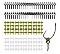 LdawyDE Set Carpfishing 170 Pezzi: 50 Viti Esche da Pesca Gancio Screw Bait e 120 Fermi Gancio Hook Bait Stoppers per Pesca alla Carpa