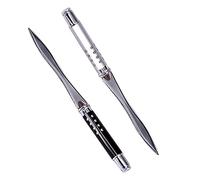 LdawyDE tagliacarte da ufficio, 2 pezzo tagliacarte spada, in metallo, robusto e durevole, design scientifico, comodo da tenere in mano, per divertimento, taglio della carta (argento, nero, 16cm)