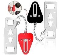 LDBKLGHJ 2 Pezzi serratura porta interna, Chiavistelli e catenacci per porte, Serratura portatile compatibile, Lucchetto portatile da viaggio portatile per porta, famiglia, viaggi, hotel (Rosso+Nero)