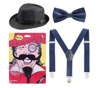 LDBKLGHJ Accessori Uomo Vestiti Anni 20 30 - Set Di Costume Gatsby Degli Anni '20 Con Accessori Vestiti Mafia Anni '20
