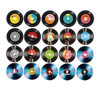 LDBKLGHJ Kit Decorativo Vinili in Offerta: 20 Dischi Vinile neri come Decorazioni Bar, ideali per Feste Anni '50 - Un Dono Speciale per Amanti della Musica e del Vintage