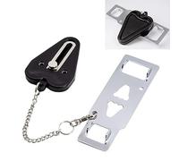 LDBKLGHJ serratura porta interna, Chiavistelli e catenacci per porte, Serratura portatile compatibile, Lucchetto portatile da viaggio portatile per porta, famiglia, viaggi, hotel (Nero)