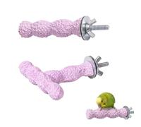 LDBKLGHJ Set 2 Posatoi Abrasivi Viola per Pappagalli, Lima Becco e Unghie | Pietre in resina e ferro con superficie ruvida antiscivolo, misure 11,6 x 2 cm e 10 x 7,5 cm, fissaggio a vite
