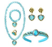 LDBKLGHJ Tiara Principessa Araba - Set Accessori Abbigliamento Principessa Araba, con Diadema, Collana Spessa Dorata e Orecchini, per Ragazze, Perfetto per Carnevale e Ruolo di Halloween, 3 Pezzi
