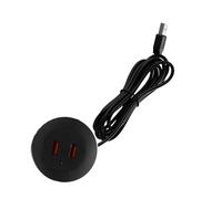 Ldbuejiaja Adattatore di ricarica integrato a 2 porte USB per telefoni cellulari, computer, scrivanie, cavo dati, collegamento rapido per piccoli dispositivi