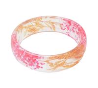 Ldbuejiaja Bracciale in resina artificiale con fiori intarsiati, impermeabile, accessorio per gioielli da indossare tutto il giorno, comodo bracciale quotidiano, Taglia unica, come descritto