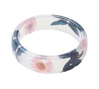 Ldbuejiaja Bracciale in resina artificiale con fiori intarsiati, impermeabile, accessorio per gioielli da indossare tutto il giorno, comodo bracciale quotidiano, Taglia unica, come descritto