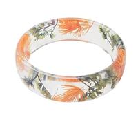 Ldbuejiaja Bracciale in resina artificiale con fiori intarsiati, impermeabile, accessorio per gioielli da indossare tutto il giorno, comodo bracciale quotidiano, Taglia unica, come descritto