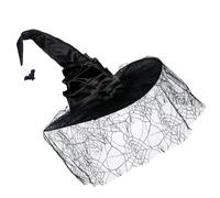 Ldbuejiaja Cappello da strega, cappello da mago, per cosplay, feste di Halloween, carnevale, feste, con rete ragnatela