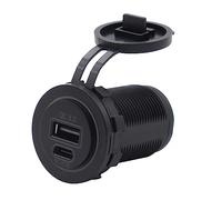 Ldbuejiaja Caricatore rapido per auto, 12 V, 24 V, 45 W, PD USB C & 18 W QC3.0, presa USB per moto, auto, ATV, SUV, presa USB per SUV, marine, camion