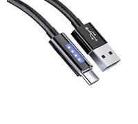 Ldbuejiaja Cavo di alimentazione USB C avanzato da 120 W con spegnimento di sicurezza e indicatori di stato illuminati per telefono LED Mess cavo di ricarica