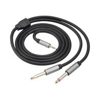 Ldbuejiaja Cavo splitter musicale chiaro da 3,5 mm a doppio 6, 35 mm con doppia schermatura per una qualità del suono chiara durante le esibizioni dal vivo. Processore di visualizzazione stereofonico