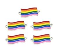 Ldbuejiaja ciondoli in lega con bandiere colorate e cuori, per collane, bracciali, portachiavi, gioielli alla moda arcobaleno, 1pc, come descritto, come descritto