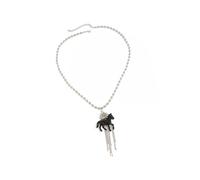 Ldbuejiaja Collana alla moda con ciondolo a forma di cavallo con nappe, adatta per diverse occasioni, accessorio per feste, abbigliamento da collo, m, Acrilico Metallo acrilico metallo CCB, no.