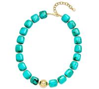 Ldbuejiaja Collana alla moda con perline in resina, cordoncino elastico, si adatta a tutte le dimensioni del collo, ideale per feste, accessorio alla moda e colorato, Einheitsgröße, come descritto