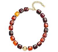 Ldbuejiaja Collana alla moda con perline in resina, cordoncino elastico, si adatta a tutte le dimensioni del collo, ideale per feste, accessorio alla moda e colorato, Einheitsgröße, come descritto