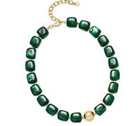 Ldbuejiaja Collana alla moda con perline in resina, cordoncino elastico, si adatta a tutte le dimensioni del collo, ideale per feste, accessorio alla moda e colorato, Einheitsgröße, come descritto