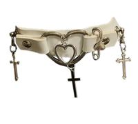 Ldbuejiaja Collana da donna a forma di croce, per Halloween, stile gotico, in pelle, choker a forma di cuore, alla moda