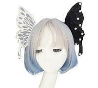 Ldbuejiaja Fascia per capelli ispirata, decorata con perle barocche, copricapo da principessa, perfetto per foto di moda, copricapo con fiori e farfalle