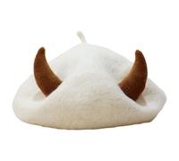 Ldbuejiaja French Styles - Berretto a forma di corno del diavolo, caldo, invernale, per donne, adolescenti, ragazze, abbigliamento quotidiano, feste, riunioni, Halloween