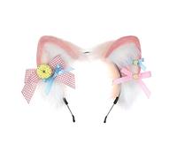 Ldbuejiaja LinaBell - Cerchietto per capelli con orecchie di volpe, in peluche con cartoni animati, per donne, per lavare il viso, per ragazze e adolescenti, per trasmissioni dal vivo