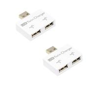 Ldbuejiaja Mini estensore USB 2.0, doppia porta batteria, centro di trasferimento dati per computer, macchina da scrivere, mouse, disco U, centro USB denso, trasferimento dati di ricarica