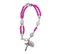 Ldbuejiaja Rosario per battesimo, perle artificiali, a forma di croce, per battesimo, baby shower, feste, matrimoni, vacanze, comunione, regalo, gioielli e accessori per matrimoni